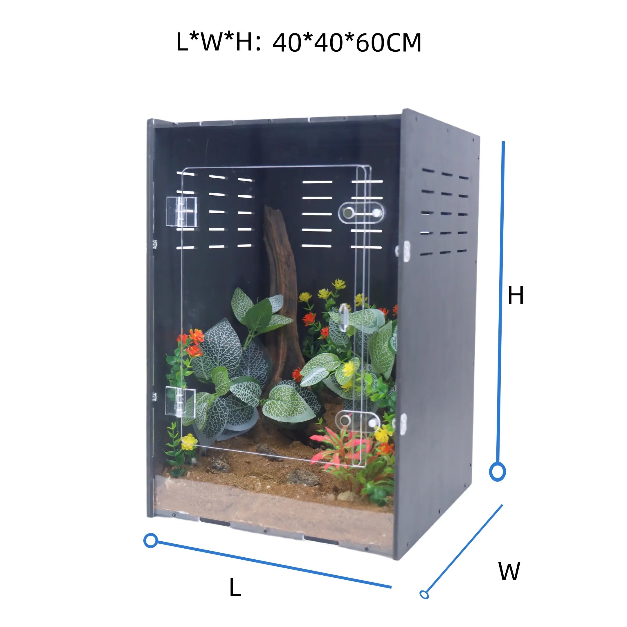 Tall PVC Acrylic Terrarium 40x40x60cm JD Reptiles LB Tall PVC Acrylic Terrarium 40x40x60cm JD Reptiles LB